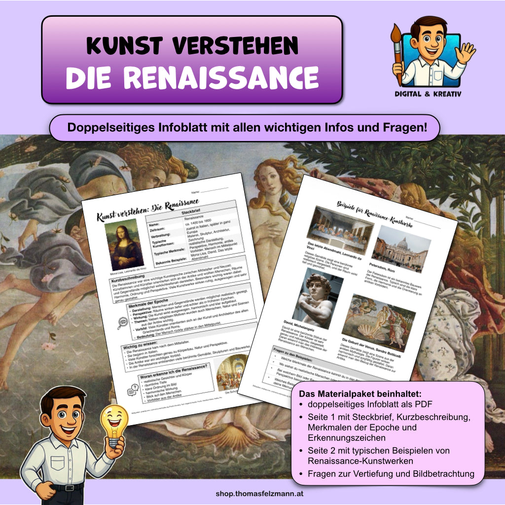 Kunst verstehen – Kunstepochen Bundle | 8 Infoblätter zur Kunstgeschichte