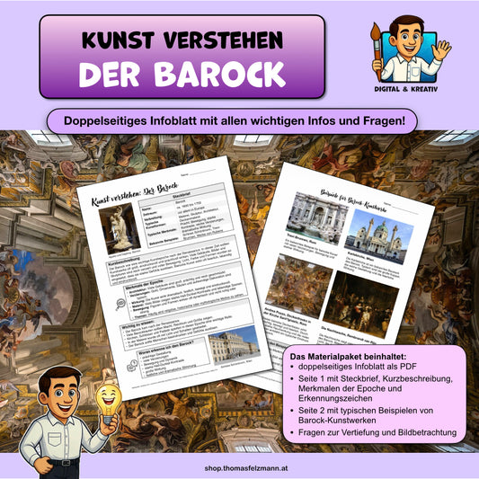Kunst verstehen: Der Barock – zweiseitiges Infoblatt zur Kunstepoche für den Kunstunterricht