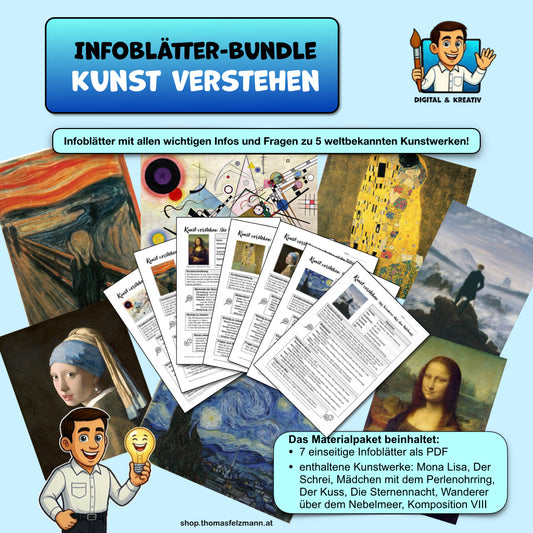 Kunst verstehen Bundle | 7 Infoblätter zu berühmten Kunstwerken und Kunstepochen | PDF