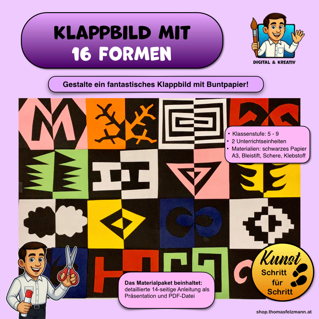 Klappbild mit 16 Formen Deckblatt