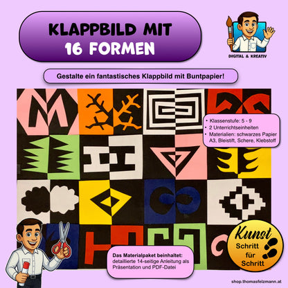Klappbild mit 16 Formen Deckblatt
