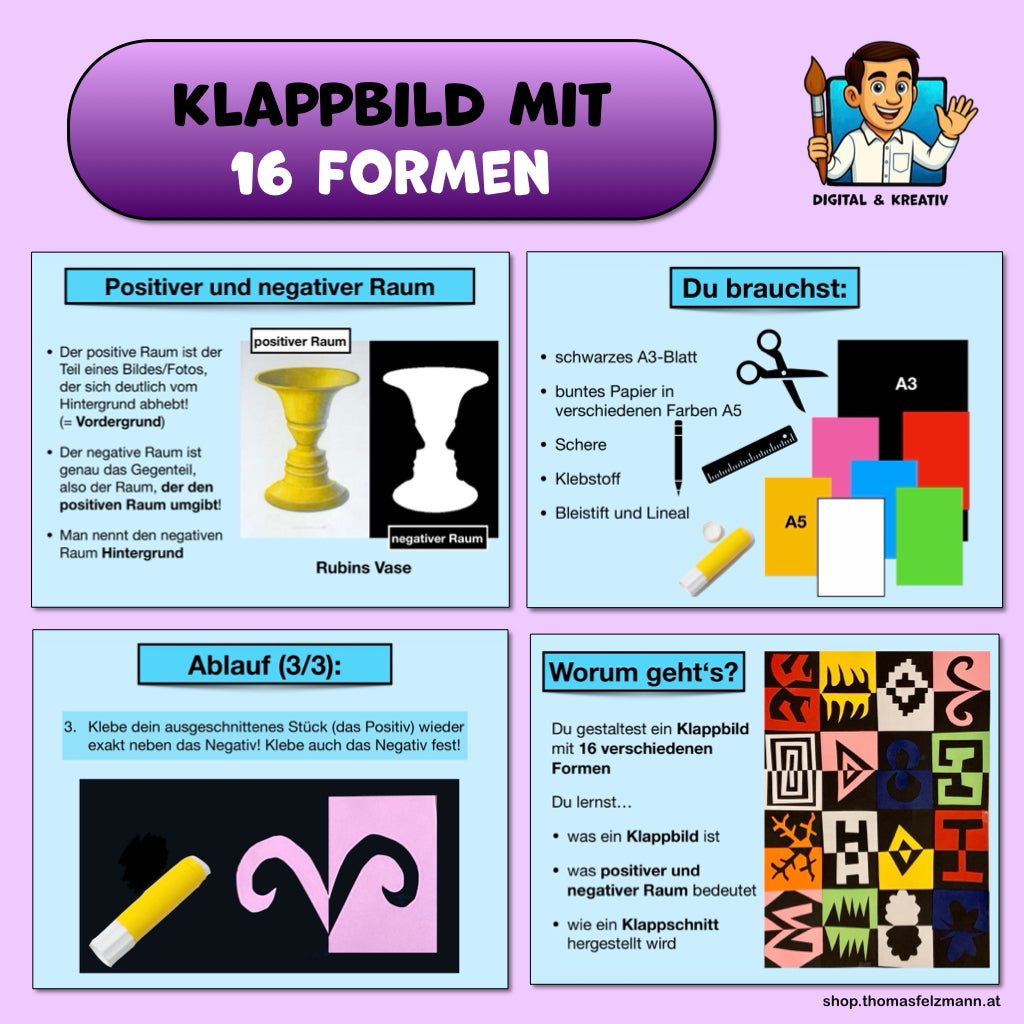 Übersicht Klappbild 16 Formen