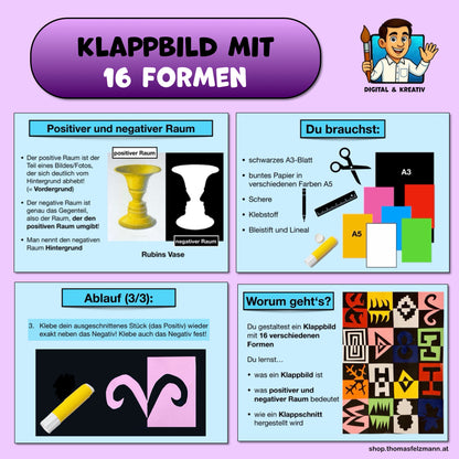 Übersicht Klappbild 16 Formen