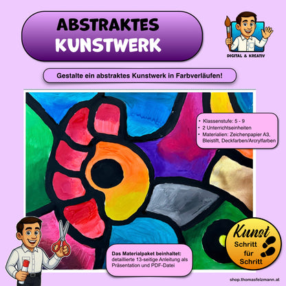 Abstraktes Kunstwerk mit Farbverläufen (13 Seiten, PowerPoint und PDF)