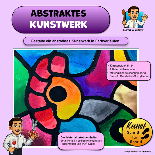 Abstraktes Kunstwerk mit Farbverläufen (13 Seiten, PowerPoint und PDF)