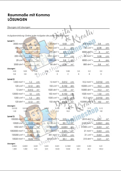 Kostenloses Freebie: Raummaße mit Komma