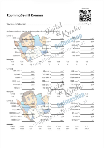 Kostenloses Freebie: Raummaße mit Komma