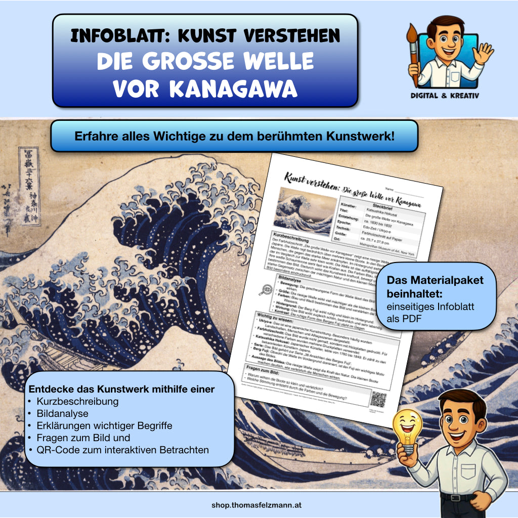 Kunst verstehen: Die große Welle vor Kanagawa | Infoblatt zur Bildanalyse | PDF