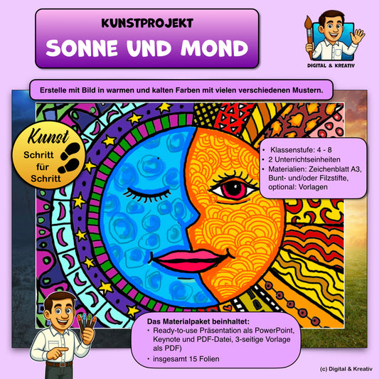 Kunst Schritt für Schritt: Sonne und Mond