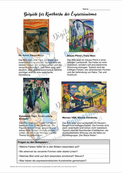 Kunst verstehen: Der Expressionismus | Infoblatt zur Kunstepoche (2 Seiten) | PDF