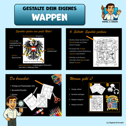 Kunst Schritt für Schritt: Gestalte dein eigenes Wappen! (inkl. 3 Vorlagen)