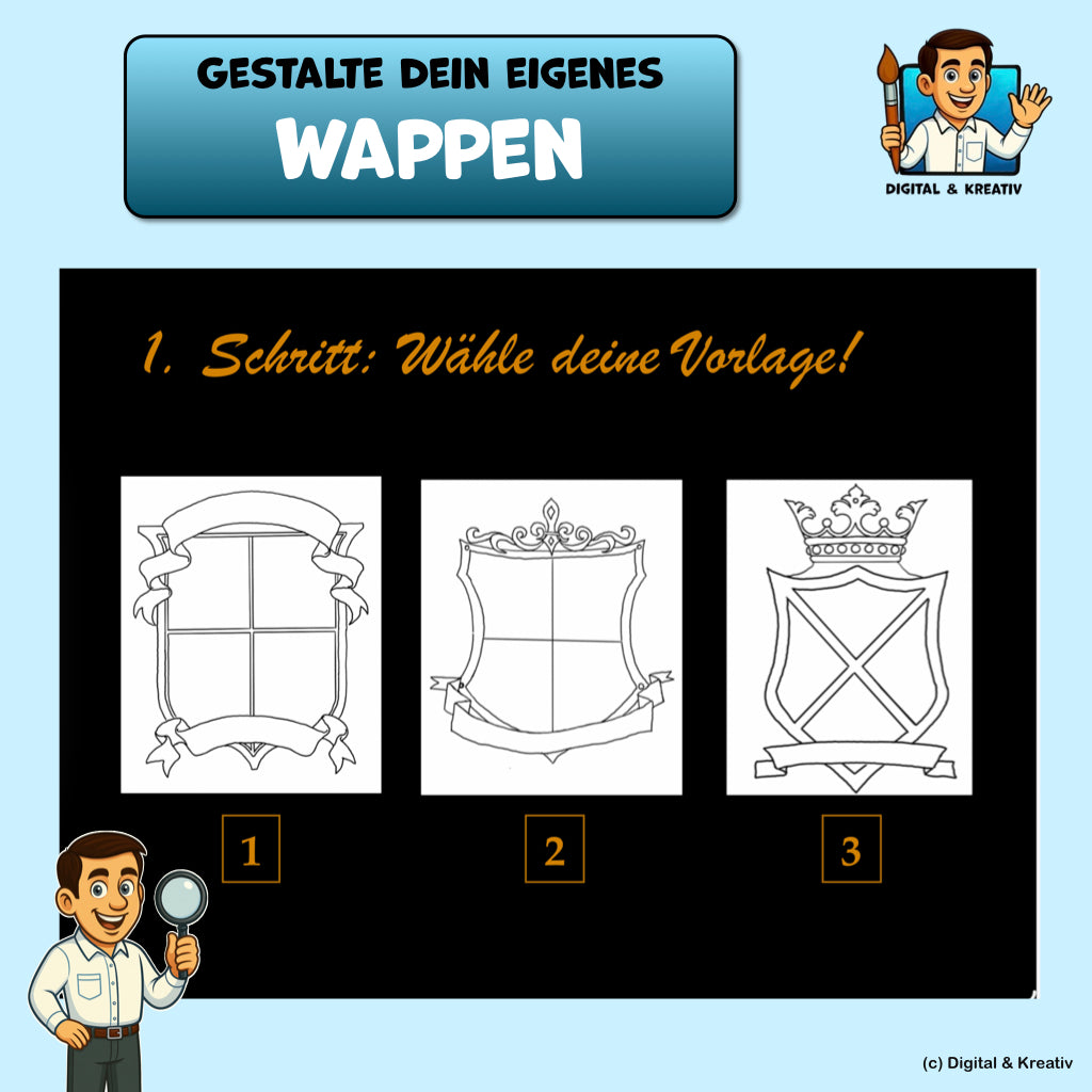 Kunst Schritt für Schritt: Gestalte dein eigenes Wappen! (inkl. 3 Vorlagen)