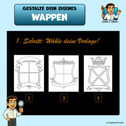 Kunst Schritt für Schritt: Gestalte dein eigenes Wappen! (inkl. 3 Vorlagen)