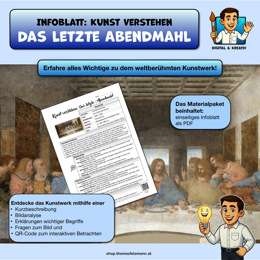 Das letzte Abendmahl einfach erklärt | Kunst verstehen Infoblatt (1 Seite) | PDF