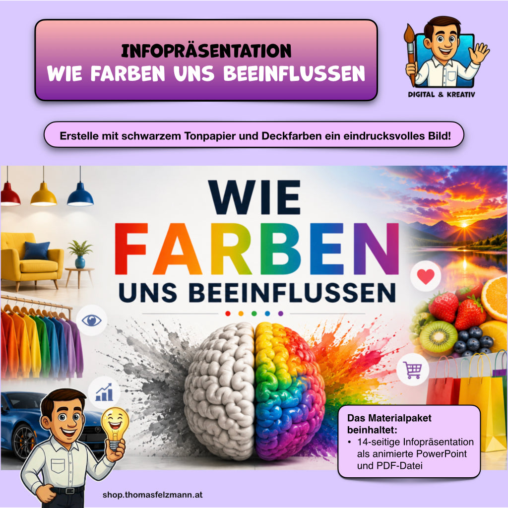 Wie Farben uns beeinflussen | Präsentation für den Unterricht | PowerPoint + PDF