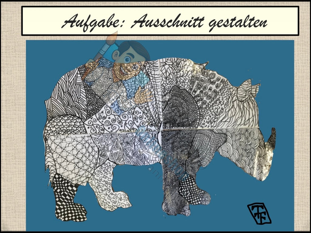 Dürer Rhinozeros – Kunstprojekt als PDF | Musterzeichnung & Gruppenarbeit