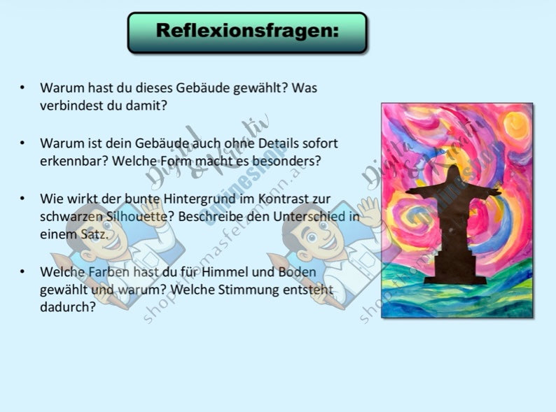 Silhouetten berühmter Bauwerke – Kunstprojekt (17-seitige Anleitung + 15-seitige Vorlagen)