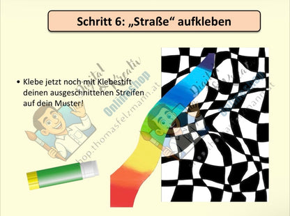Regenbogen-Scherenschnitt Kunstprojekt (12 Seiten) | Deckfarbenmalerei + Collage | PowerPoint + PDF