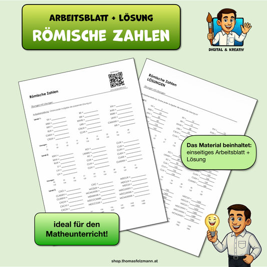 Römische Zahlen kostenlos: Aufgaben mit Lösungen als PDF