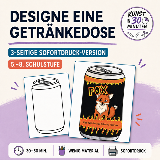 Designe eine Getränkedose – Kunst in 30 Minuten | Sofortdruck-Version