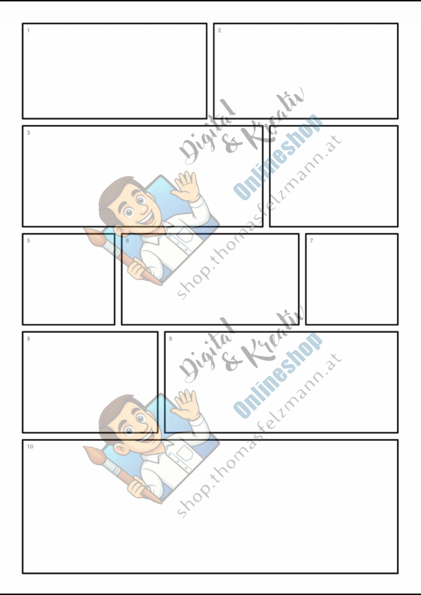 Kunst in 30 Minuten – Erstelle deinen eigenen Comic | 3-seitige Sofortdruck-Version