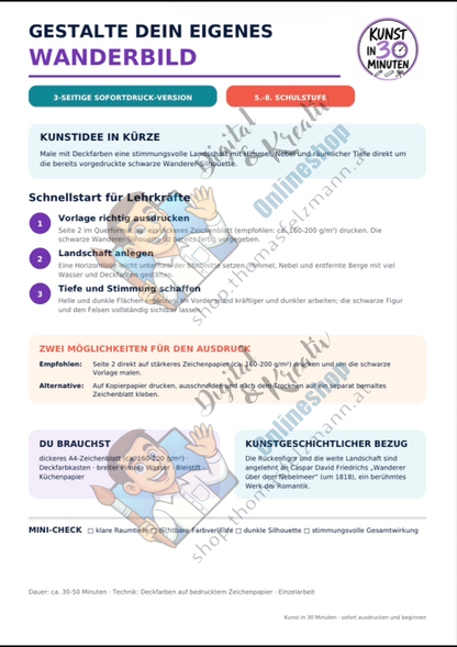 Wo ist dein Wanderer? | Kunst in 30 Minuten | Sofortdruck-Version für den Kunstunterricht (PDF)