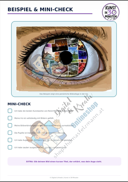 Was sieht dein Auge? – Kunst in 30 Minuten | Collage-Vorlage zum Sofortdrucken