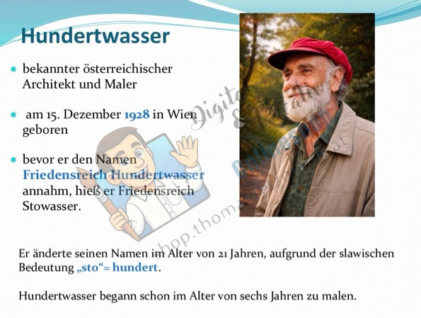 Hundertwasser Schnecke Kunstprojekt, 21 Folien + 1 Kopiervorlage)