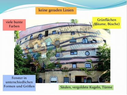 Hundertwasser Schnecke Kunstprojekt, 21 Folien + 1 Kopiervorlage)