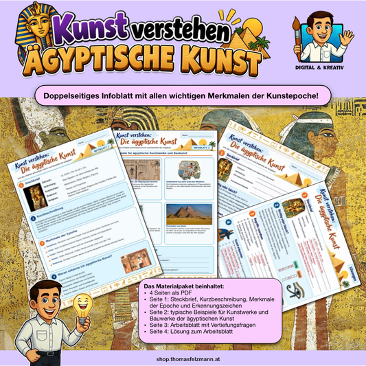 Kunst verstehen: Die ägyptische Kunst | Infoblatt zur Kunstgeschichte (2 Seiten) | PDF