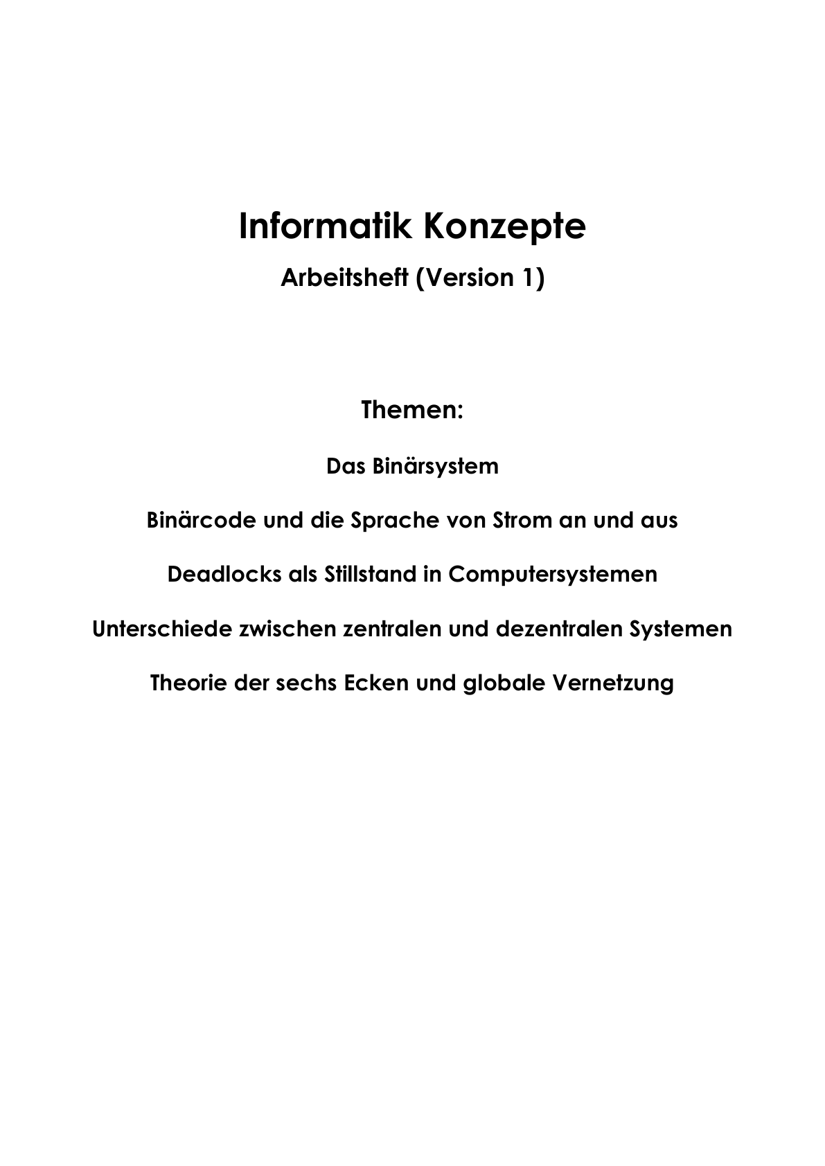  – Inhaltsverzeichnis