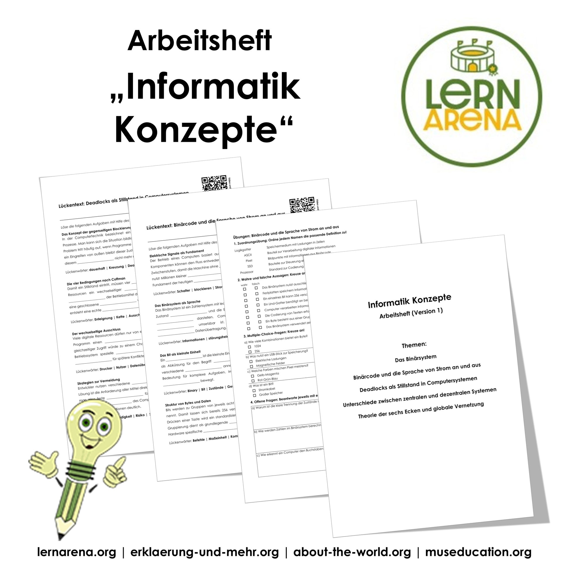 Informatik Konzepte Arbeitsheft Level 2 (mittel) | 22 Seiten | PDF | inkl. separatem Lösungsheft – Titelbild