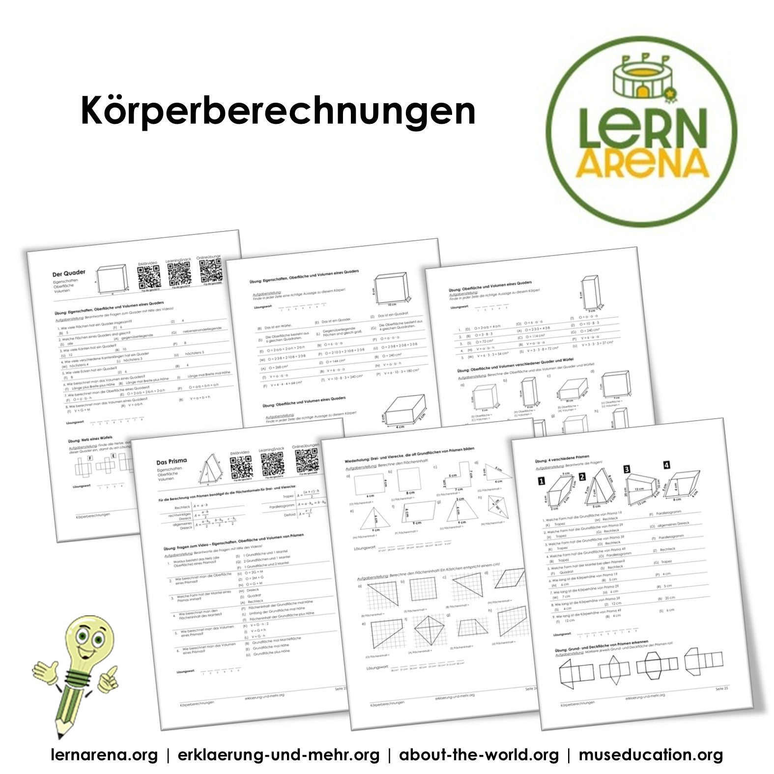 Körperberechnungen | Arbeitsheft (80 Seiten inkl. Lösungen) – Titelbild