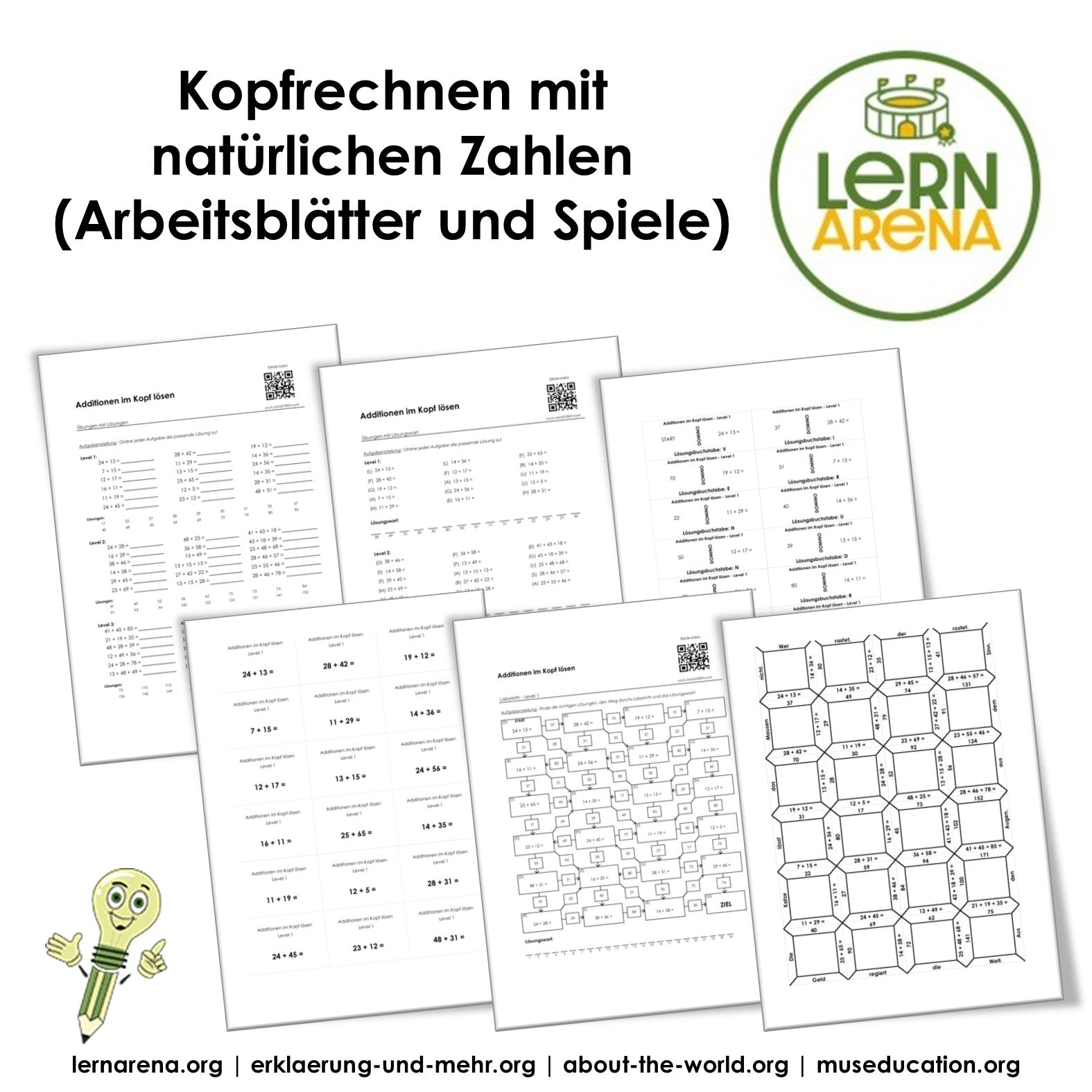Kopfrechnen mit natürlichen Zahlen | Mega-Arbeitsheft (336 Seiten inkl. Lösungen) – Titelbild