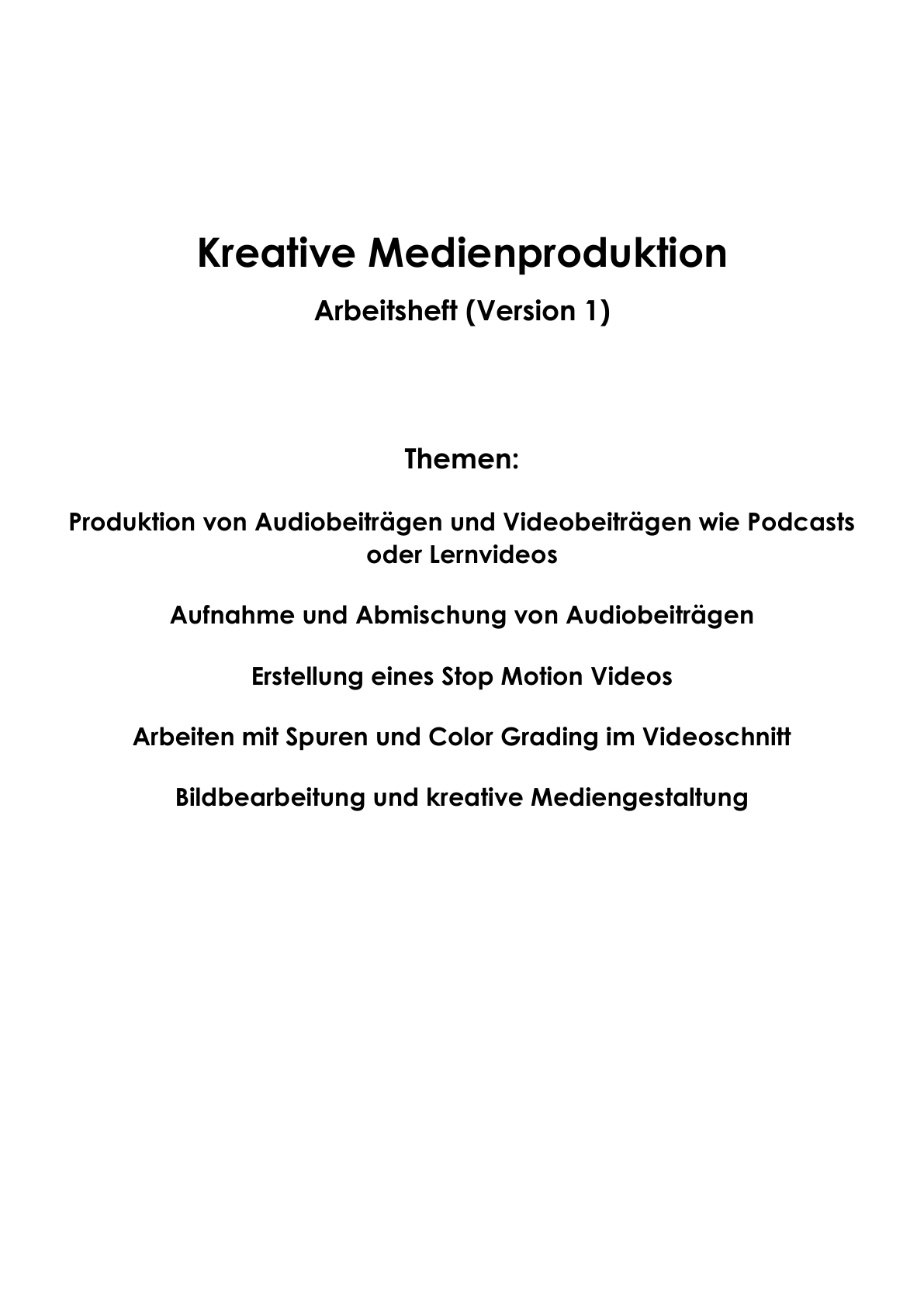 Bildbearbeitung und kreative Mediengestaltung – Arbeitsheft mit Lösungen (10 Seiten)
