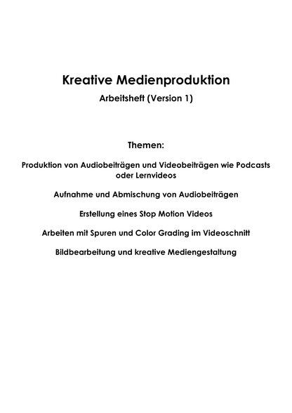 Bildbearbeitung und kreative Mediengestaltung – Arbeitsheft mit Lösungen (10 Seiten)