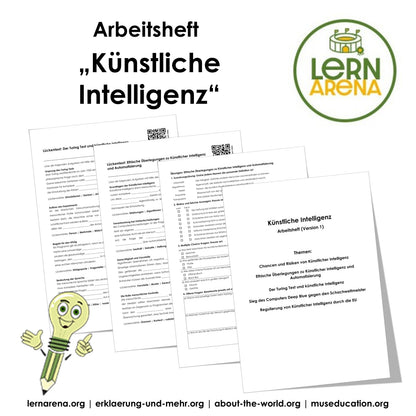 Arbeitsheft „Künstliche Intelligenz“ Level 1 (leicht) | 11 Seiten + 11 Seiten Lösungen | PDF – Titelbild