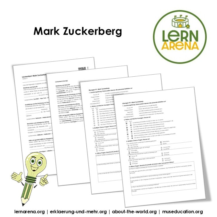 Mark Zuckerberg Arbeitsheft mit Lösungen | Digitale Grundbildung & Medienbildung | 10 Seiten PDF