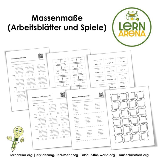 Massenmaße mit Komma (mg, g, dag, kg, t) | Arbeitsheft (180 Seiten inkl. Lösungen) – Titelbild