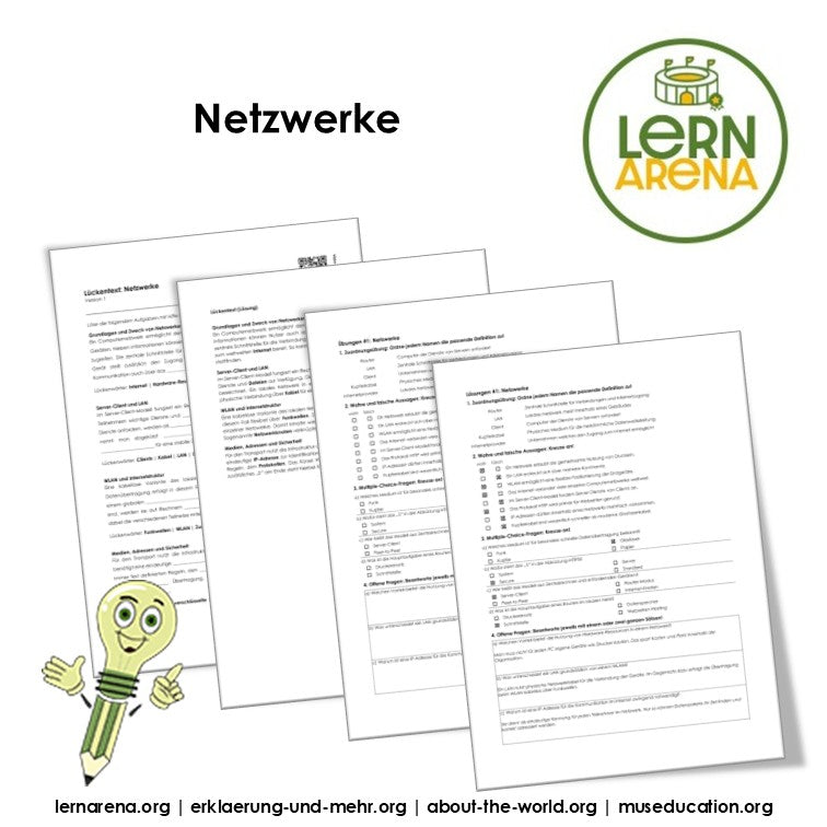 Netzwerke Arbeitsheft mit Lösungen | Digitale Grundbildung | 10 Seiten PDF