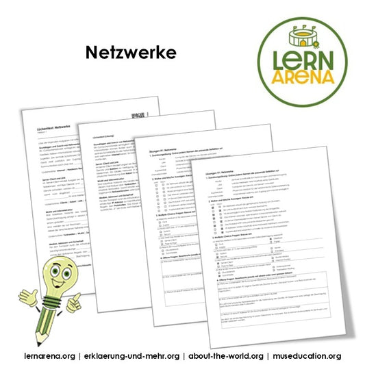 Netzwerke Arbeitsheft mit Lösungen | Digitale Grundbildung | 10 Seiten PDF