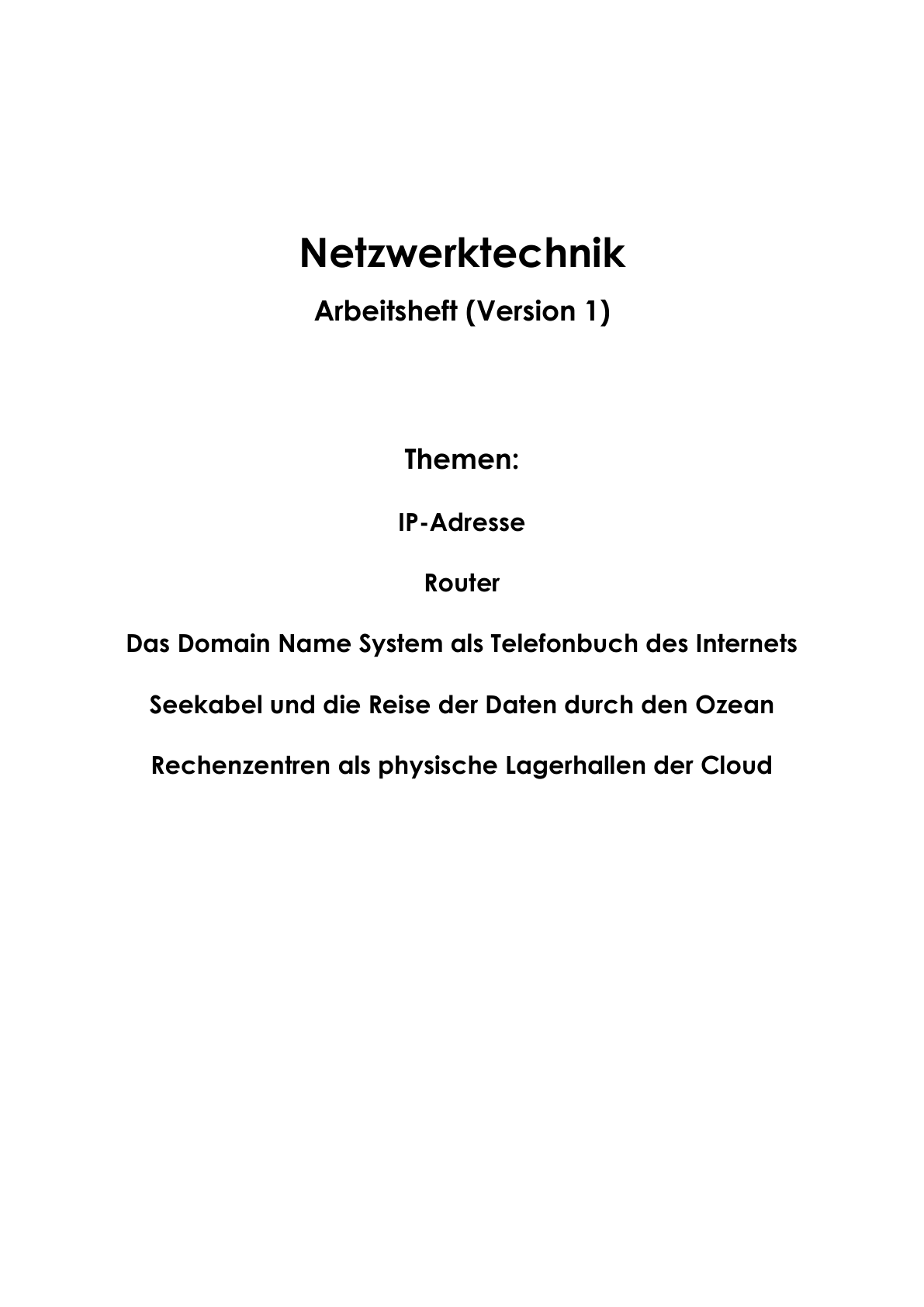 Netzwerktechnik Arbeitsheft Level 3 schwer | 11 Seiten | PDF
