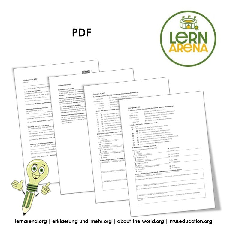 PDF einfach erklärt: Arbeitsblatt mit Lückentext, Übungen und Lösungen (10 Seiten)