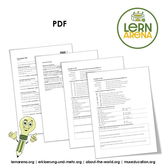 PDF einfach erklärt: Arbeitsblatt mit Lückentext, Übungen und Lösungen (10 Seiten)