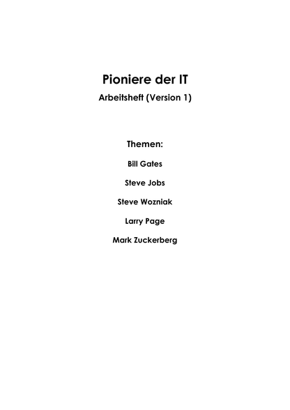 Pioniere der IT Arbeitsheft Level 2 mittel | 11 Seiten | PDF