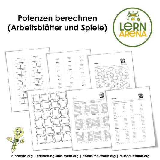 Potenzen berechnen | Arbeitsheft (36 Seiten inkl. Lösungen) – Titelbild