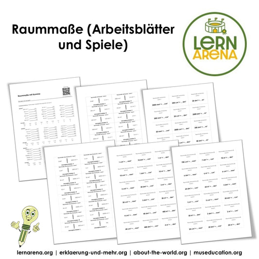 Raummaße mit Komma (mm³, cm³, dm³, m³) | Arbeitsheft (177 Seiten inkl. Lösungen) – Titelbild