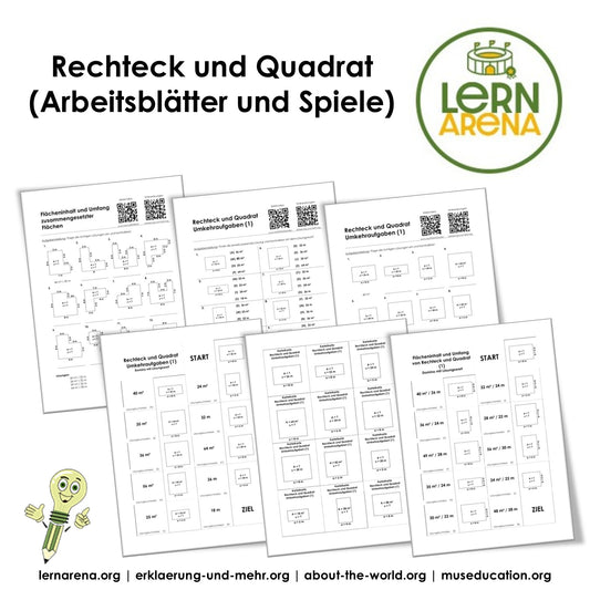 Rechteck und Quadrat | Arbeitsheft (163 Seiten inkl. Lösungen) – Titelbild
