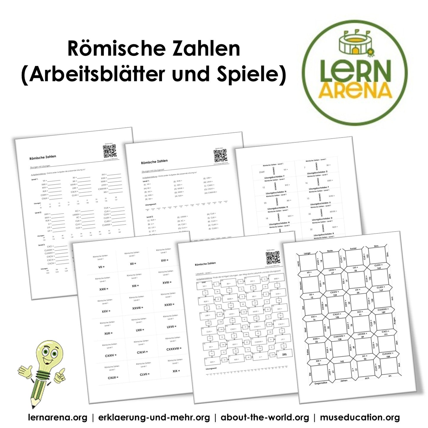 Römische Zahlen | Arbeitsheft (32 Seiten inkl. Lösungen) – Titelbild
