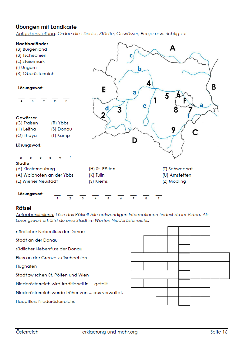 Arbeitsheft - Österreich (40-seitiges PDF)